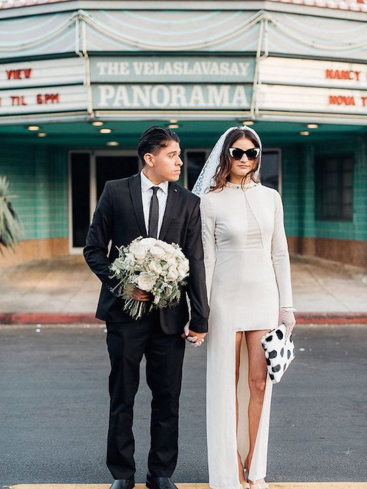 Your Guide To Styling A Short Wedding Dress With A Veil 5
