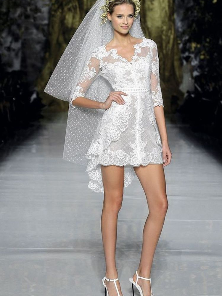 Your Guide To Styling A Short Wedding Dress With A Veil 7